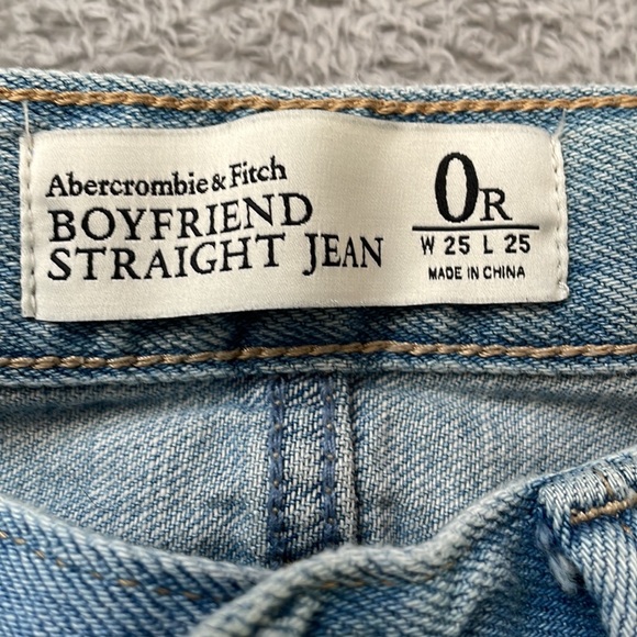 Abercombie & Fitch Jeans Women's 0 Regular Boyfriend Straight Distressed Cotton - Picture 14 of 16